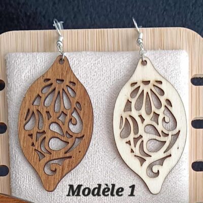 boucle d'oreille en bois 1
