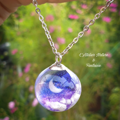 Collier Artisanal "Sphère Lune"-Made in France