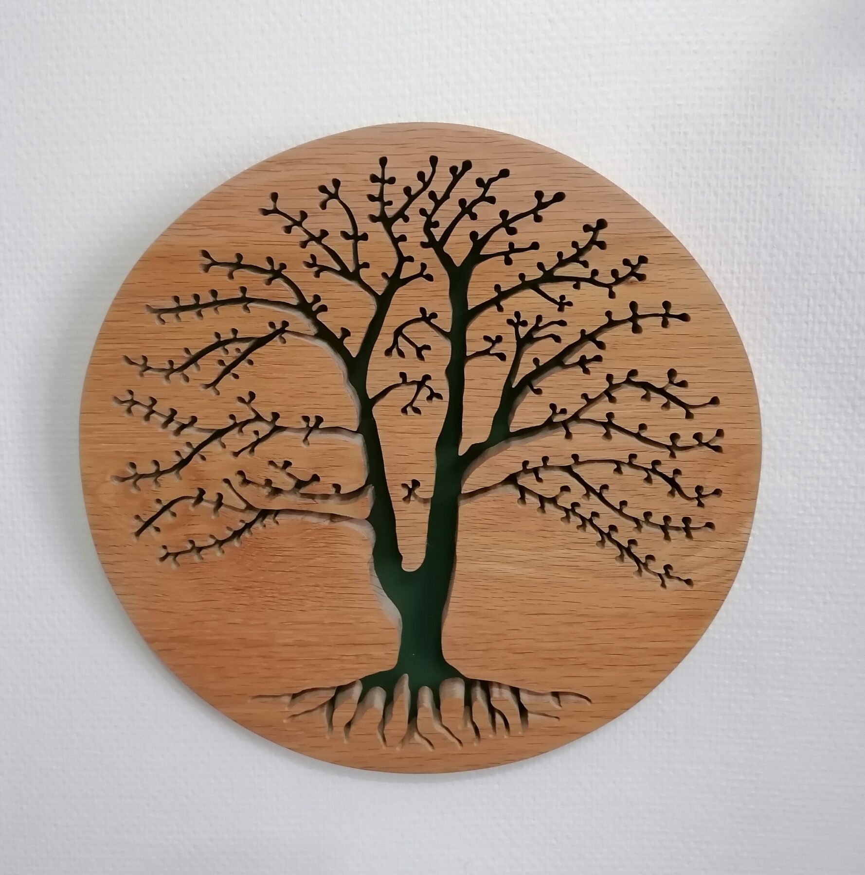 Arbre de vie en chêne à accrocher au mur, belle décoration murale pour votre intérieur, ambiance nature, romantique, originale et reposante. – Image 2