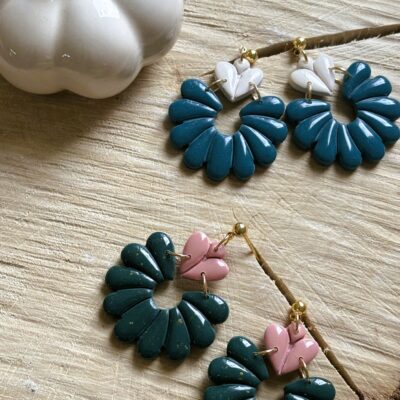 Boucles d'oreilles Fleurs de coeur