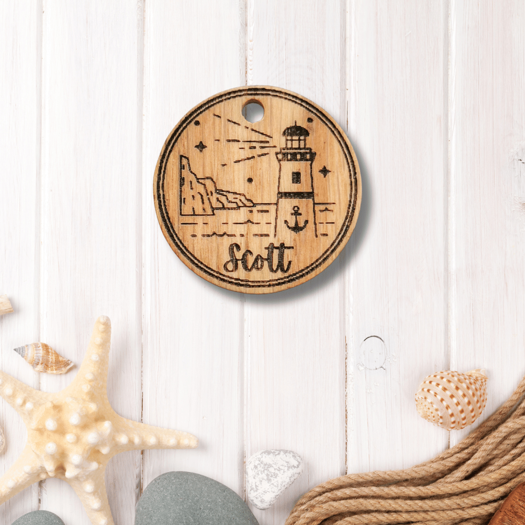 Médaille en bois phare