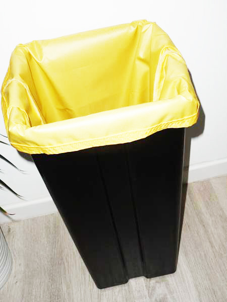 Sac poubelle lavable et réutilisable JAUNE SOLEIL (50L) - Sac poubelle alternatif écologique et durable - Zéro déchet