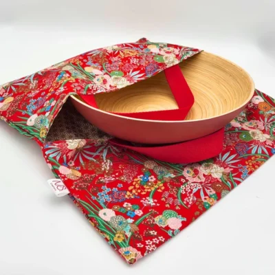 Sac à Tarte – Harmonie Rouge – Porte plat réversible