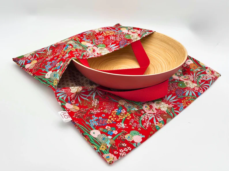 Sac à Tarte – Harmonie Rouge – Porte plat réversible