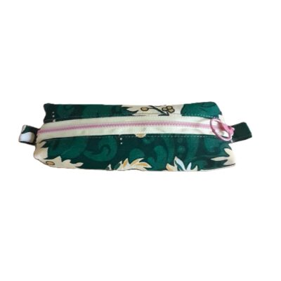 Trousse d'école tub feuilles de chêne ocres sur fond vert foncé