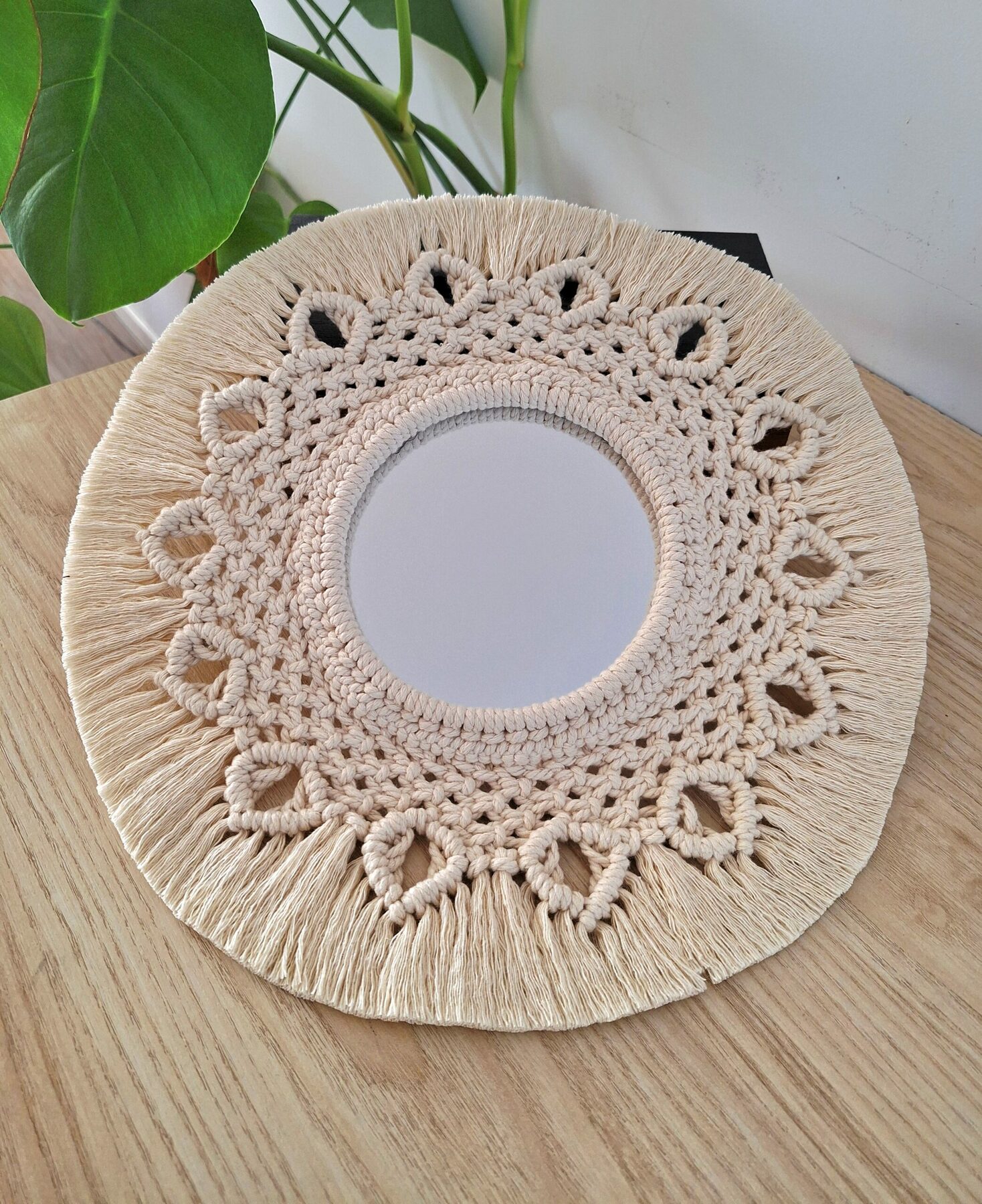 Miroir écru macramé – Image 3