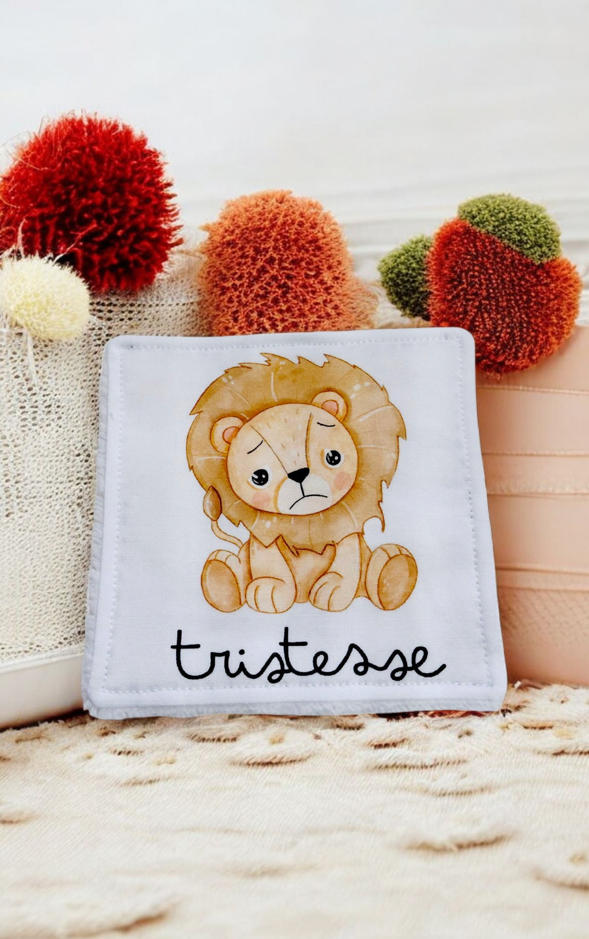 Lot de 4 lingettes lavables bébé – Motif “Les émotions ludiques” – Image 2