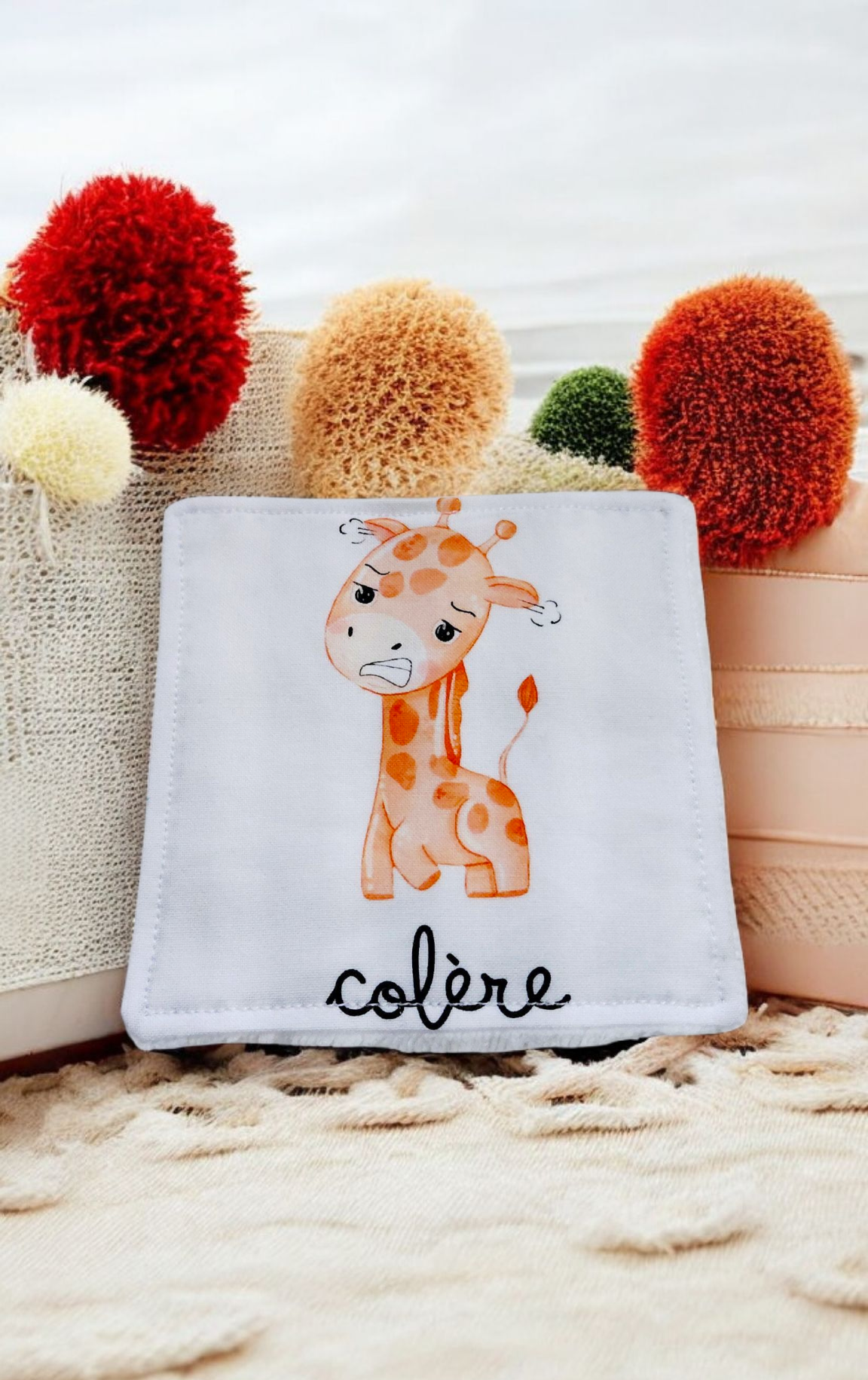 Lot de 4 lingettes lavables bébé – Motif “Les émotions ludiques” – Image 3