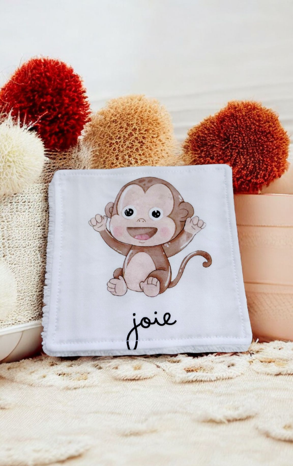 Lot de 4 lingettes lavables bébé – Motif “Les émotions ludiques” – Image 5