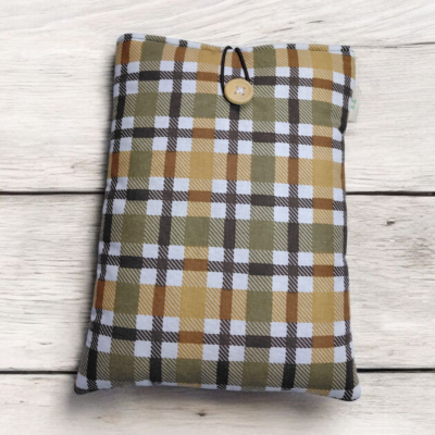 Pochette protège-livres, tablettes et liseuses molletonnée – motif à carreaux