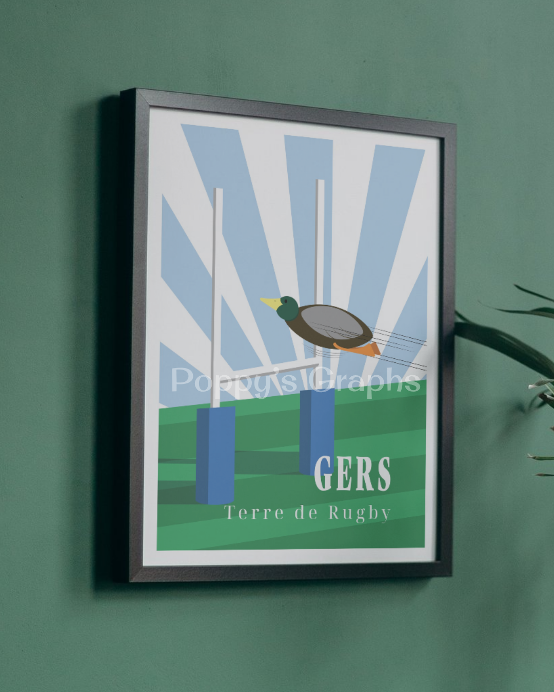 Affiche du Gers avec cadre noir