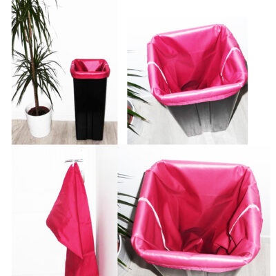 Sac poubelle lavable et réutilisable FUCHSIA (40 L) - Sac poubelle alternatif écologique et durable - Zéro déchet