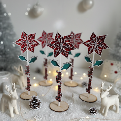 Fleur de Noël en bois