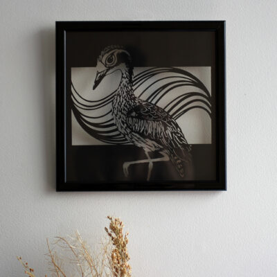 oiseau en papier découpé noir
