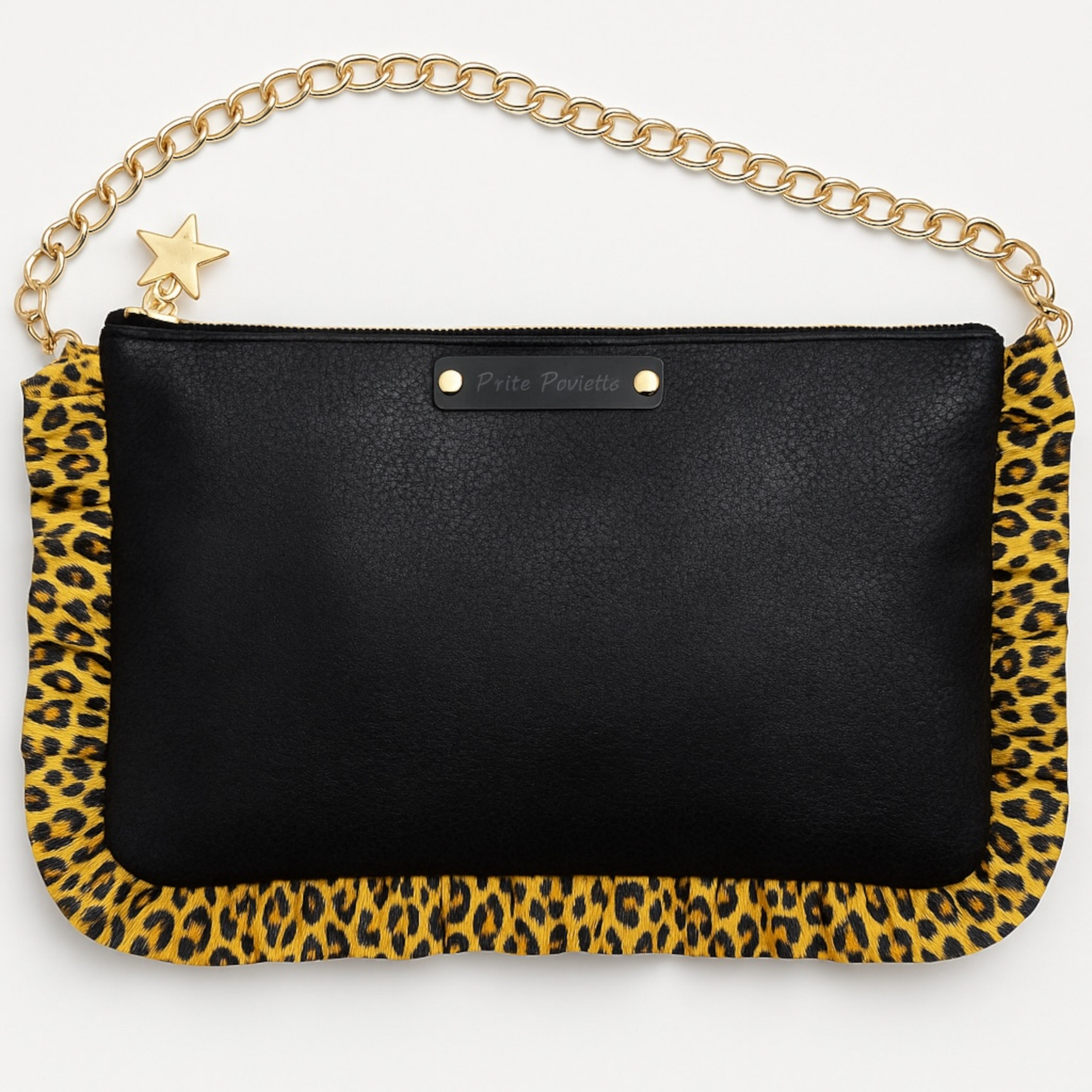 Sac bandoulière en simili cuir brillant et leopard- Création Artisanale Française – Image 4