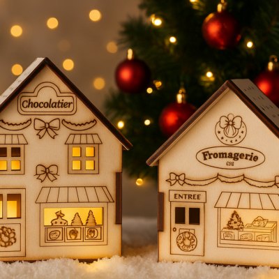Maison en bois style «Boutiques » village de noël