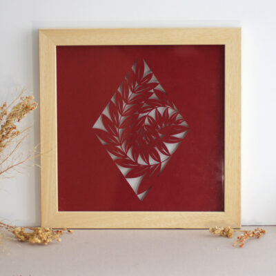 Cadre floral graphique losange