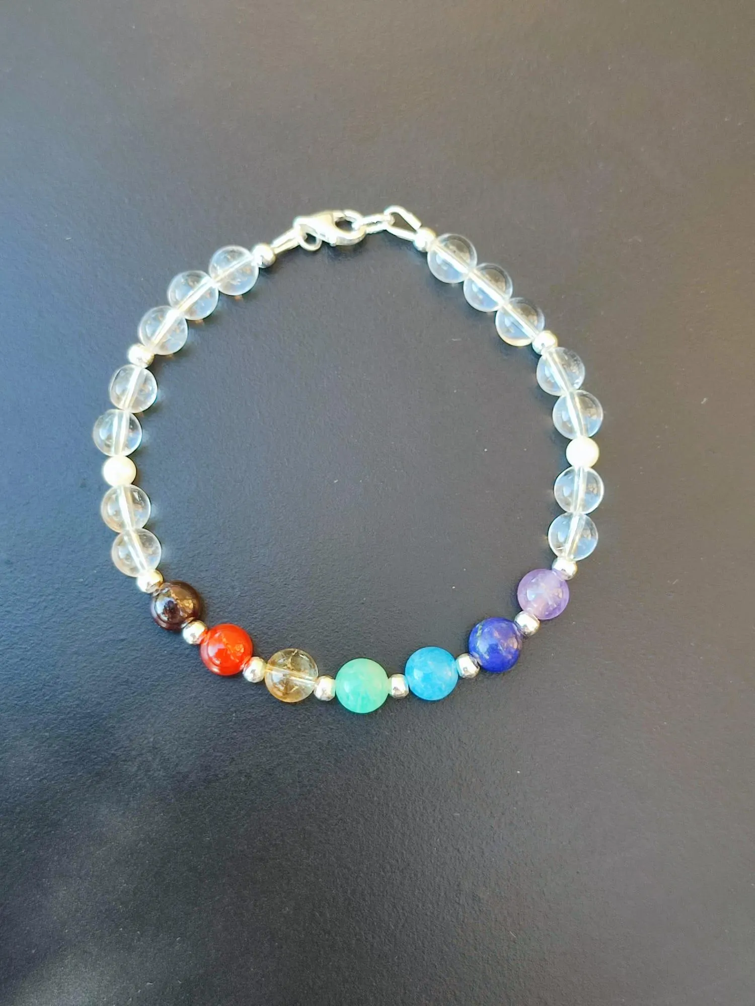 Bracelet 7 Chakras en pierres naturelles et argent – Énergie & équilibre – Image 2