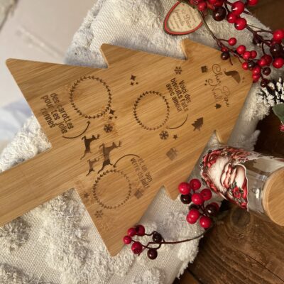 Plateau sapin en bambou - pour le Père Noel