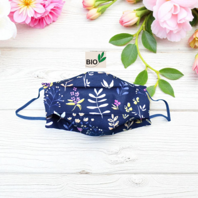 masque facial en coton biologique lavable, réutilisable et réversible