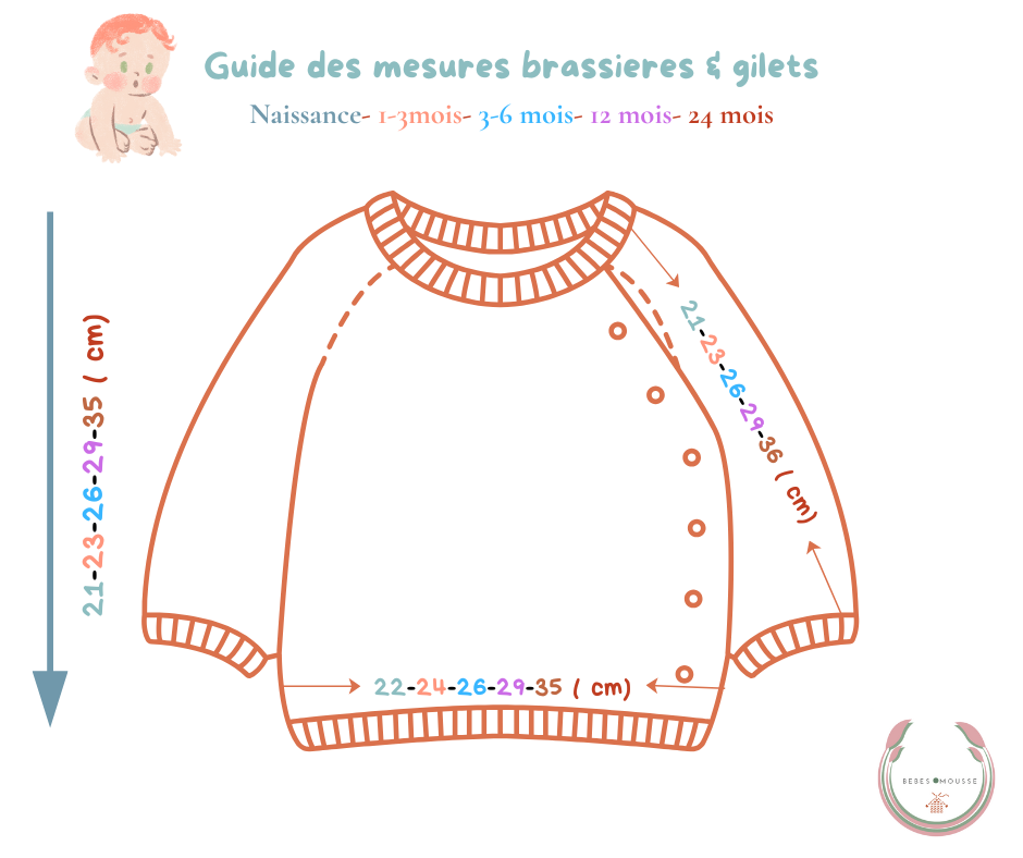 Esemble Brassiere et chaussons en laine mérinos-Coloris cannelle-0 à 6 mois – Image 3