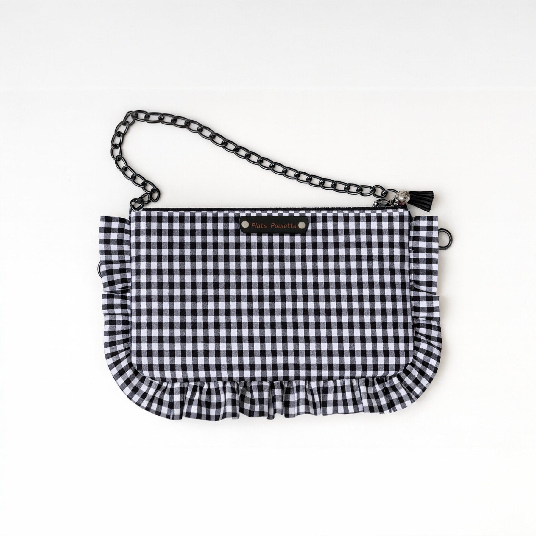 Sac bandoulière vichy noir & blanc – Image 2