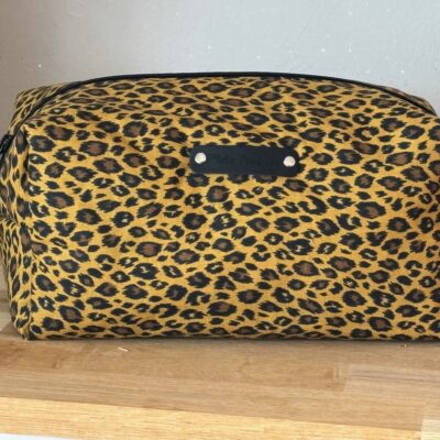 Maxi Trousse de Toilette "P’tite Poulette" – Léopard- Création artisanale Française