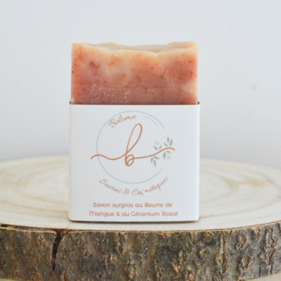 Savon surgras Beurre de Mangue et Géranium Rosat - Mousse crémeuse & Fleuri