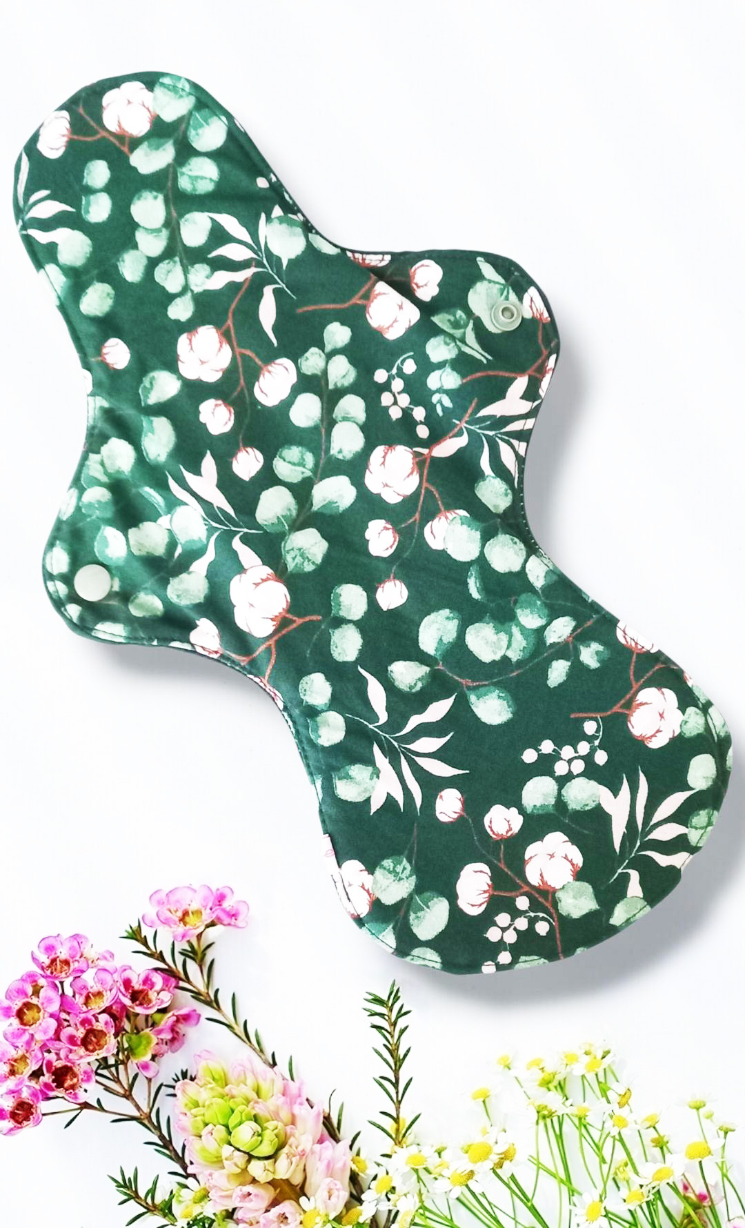 Pack 7 serviettes hygiéniques lavables EUCALYPTUS (xl / nuit et flux abondants) - serviettes menstruelles lavables - Zéro déchet - shl - serviettes périodiques