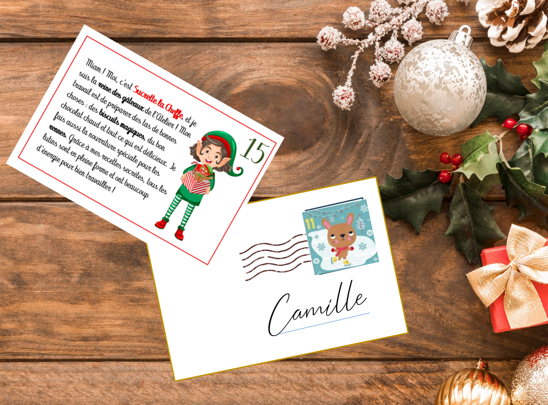 DIY Calendrier de l'Avent messages des lutins / kit (PDF à Imprimer) – Image 3