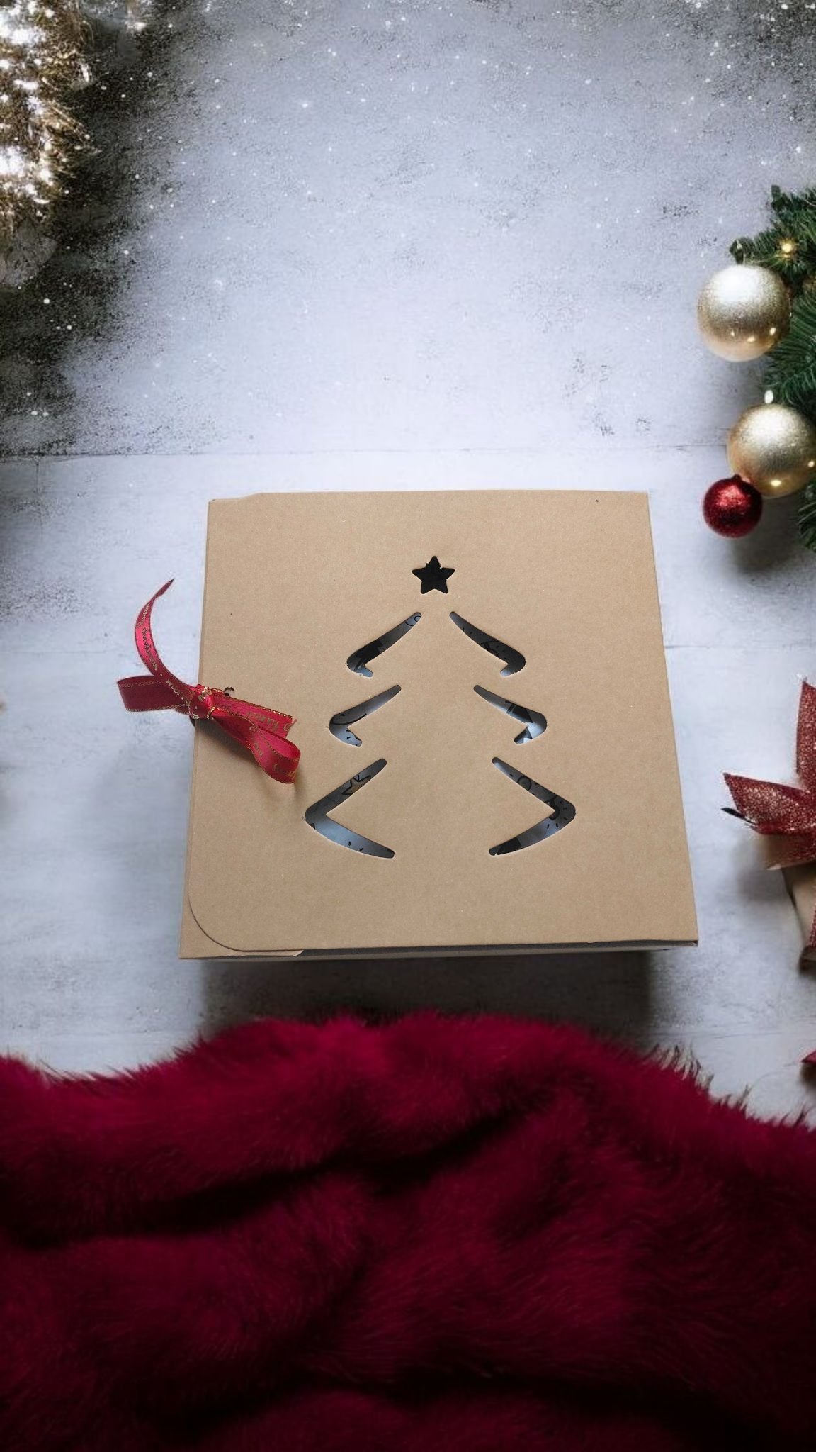 Coffret naissance ou premier Noël bébé – bavoir rond & mini gant assort – Image 5