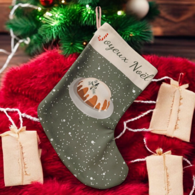Chaussette de Noël en velours – Fait main & personnalisable