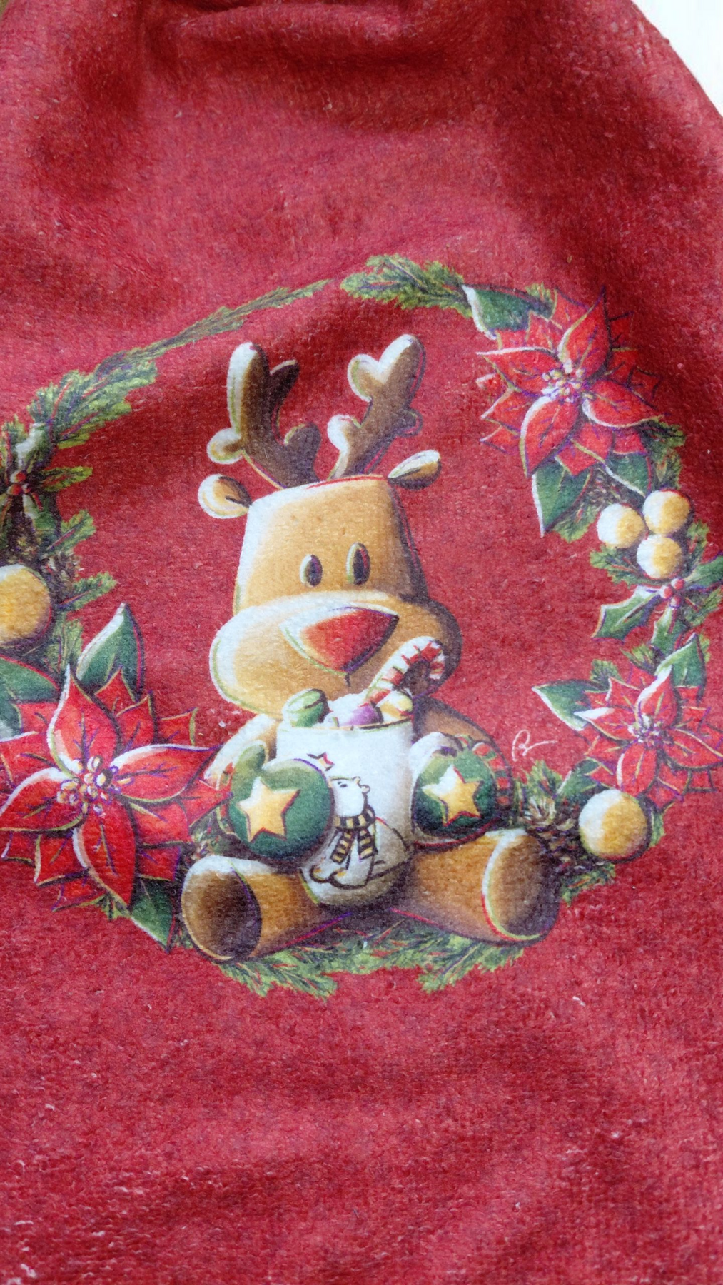 Bavoir maternelle Noël – Grande serviette de table enfant élastiquée – Fait main en éponge douce – Image 2