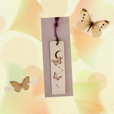 Marque-page, Papillons, Lune, fait-main, artisanat