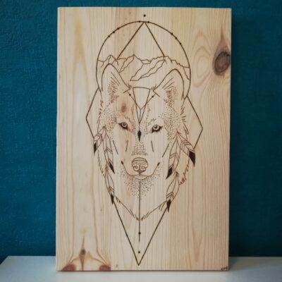 Tableau loup bois