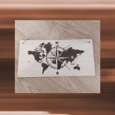 Tableau, map monde, bois, fait-main
