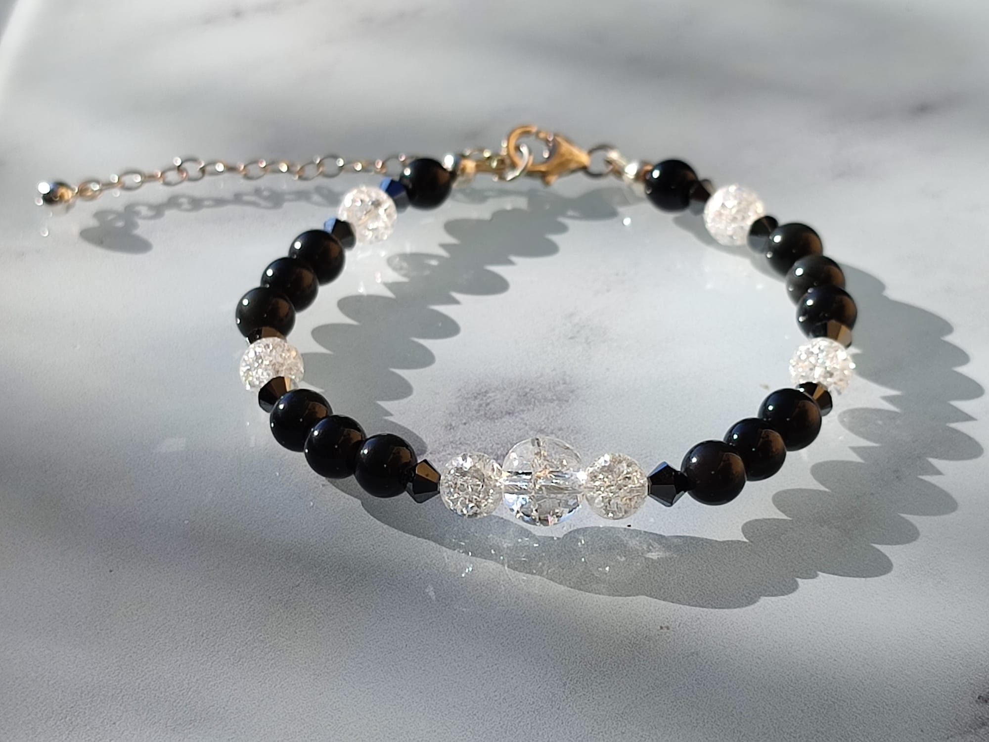 Bracelet Obsidienne Noire en Argent 925 – Protection et Ancrage – Image 2
