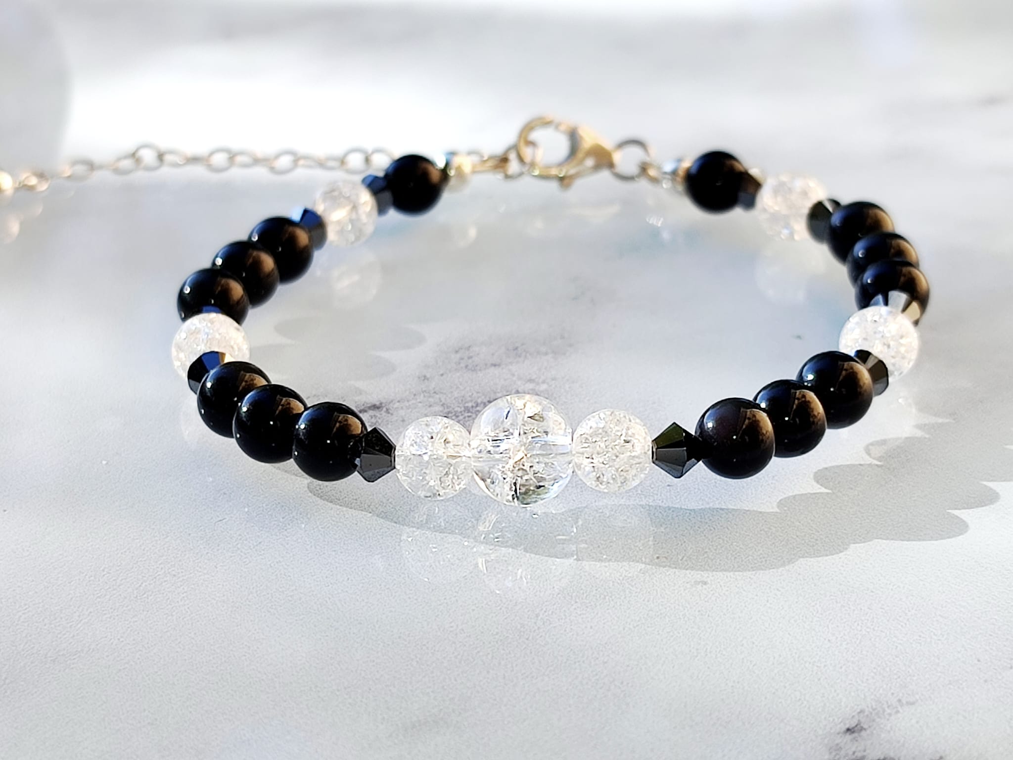 Bracelet Obsidienne Noire en Argent 925 – Protection et Ancrage – Image 3