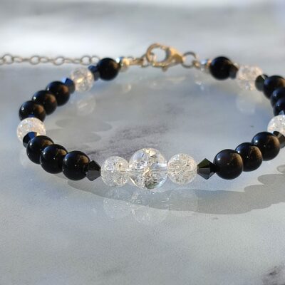 Bracelet Obsidienne Noire en Argent 925 – Protection et Ancrage
