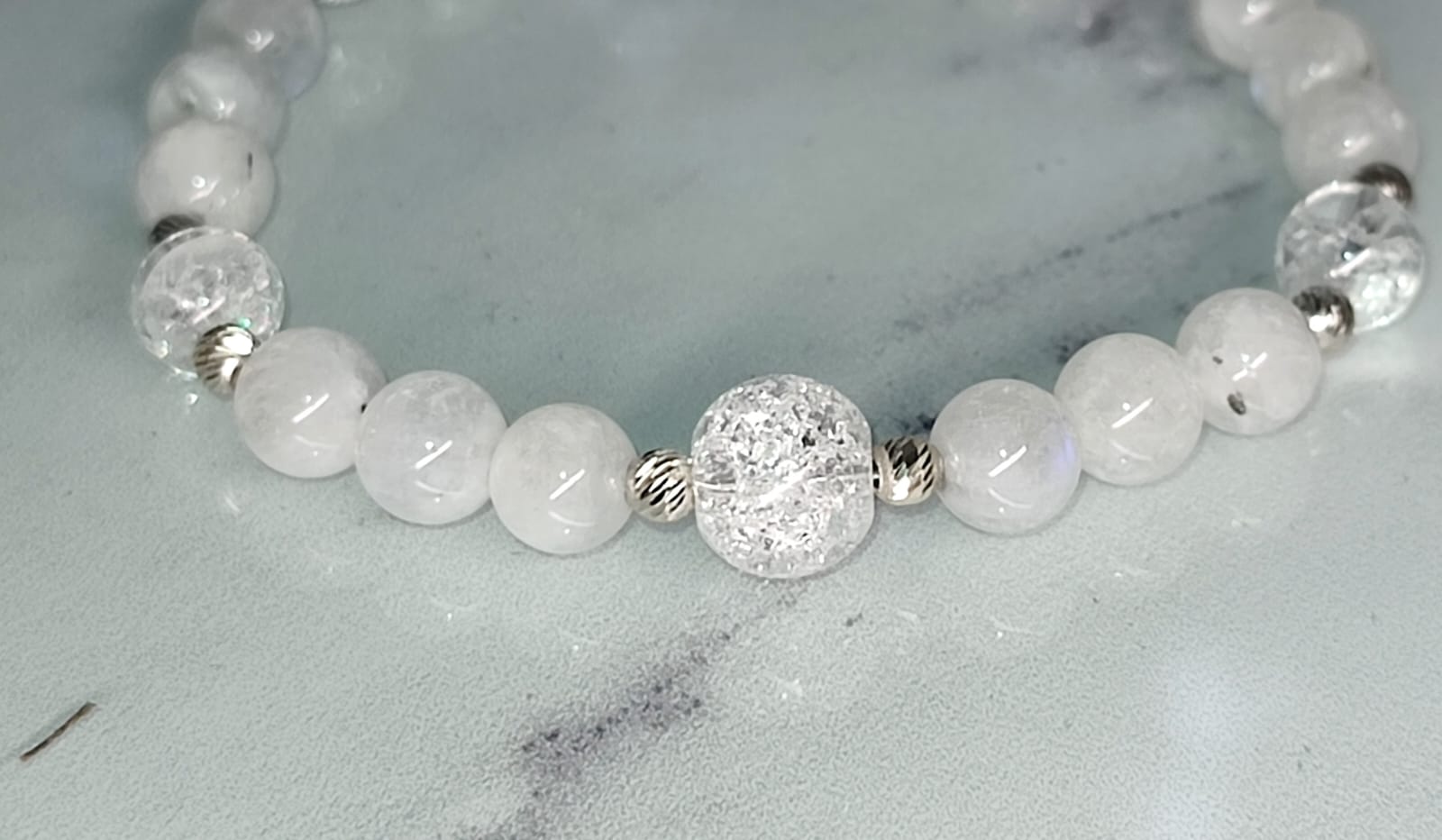 Bracelet Pierre de Lune et Cristal de Roche en Argent 925 – Image 3