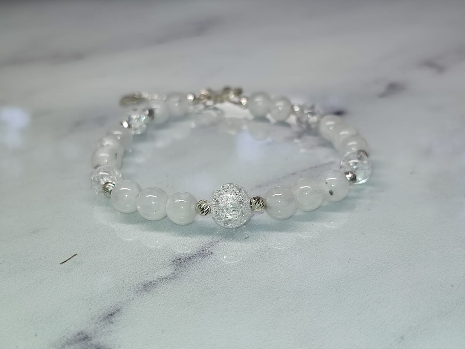 Bracelet Pierre de Lune et Cristal de Roche en Argent 925 – Image 4