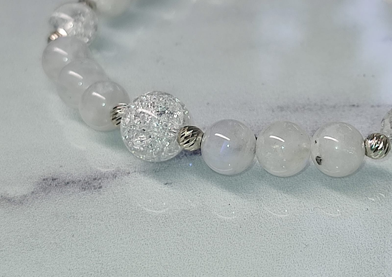 Bracelet Pierre de Lune et Cristal de Roche en Argent 925 – Image 2