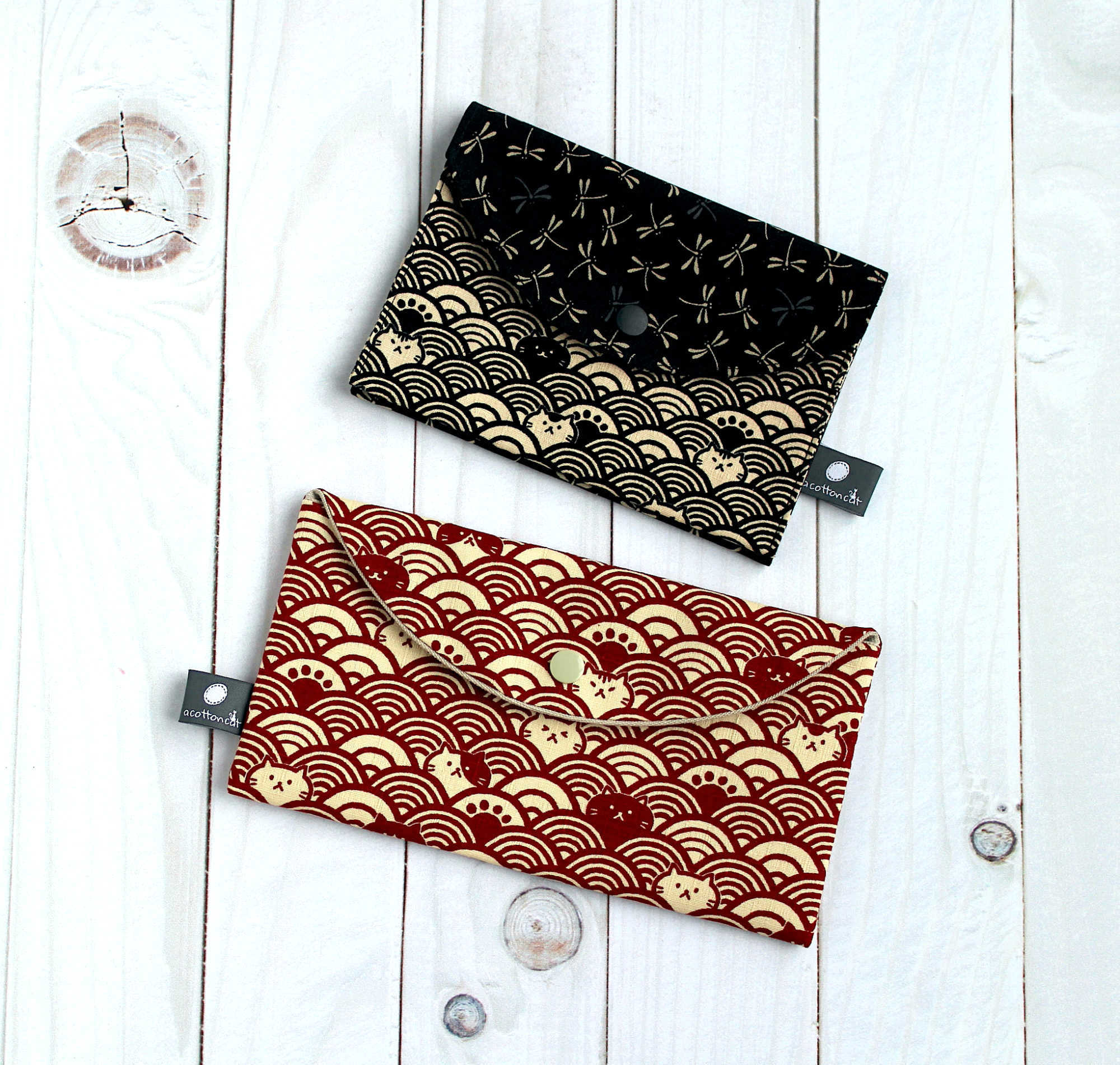 Pochette passeport billets avion, porte documents voyage, trousse japonaise enveloppe tissu – Image 5