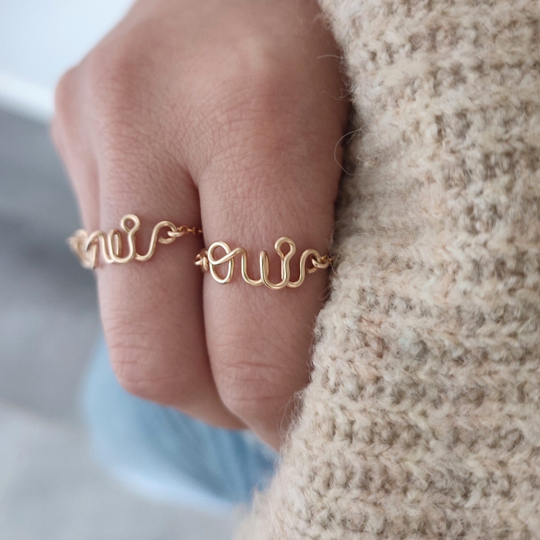 Bague chaine avec message personnalisable – Image 4