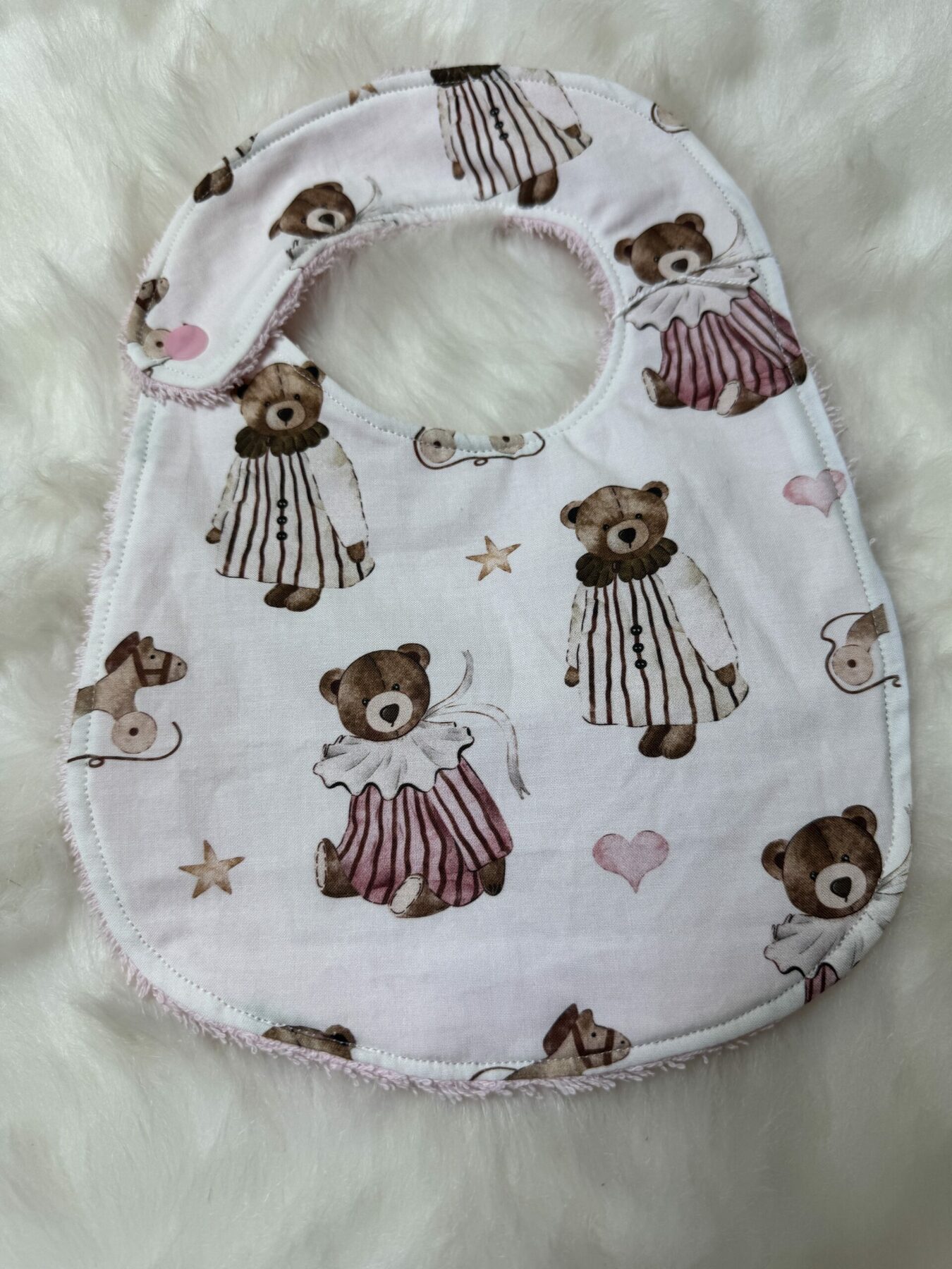 Bavoir bébé fait-main coton éponge thème ours