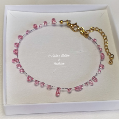 Bracelet " Rose Scintillant "-Made in France