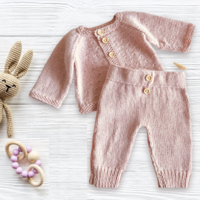 Ensemble naissance Babypink -coffret pantalon - 2 pieces - 3 tailles