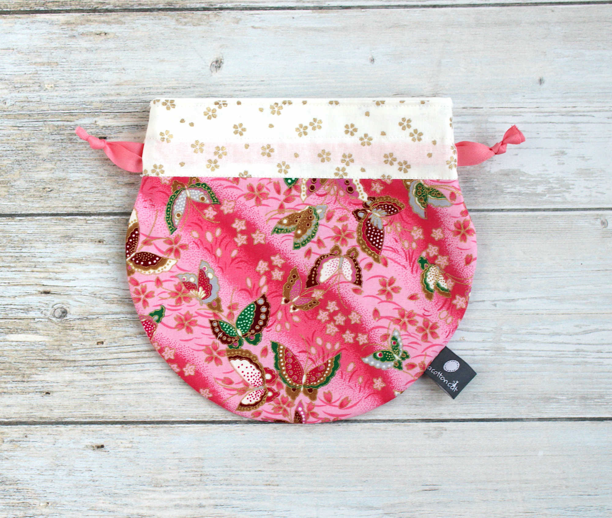 pochette tissu japonais papillons