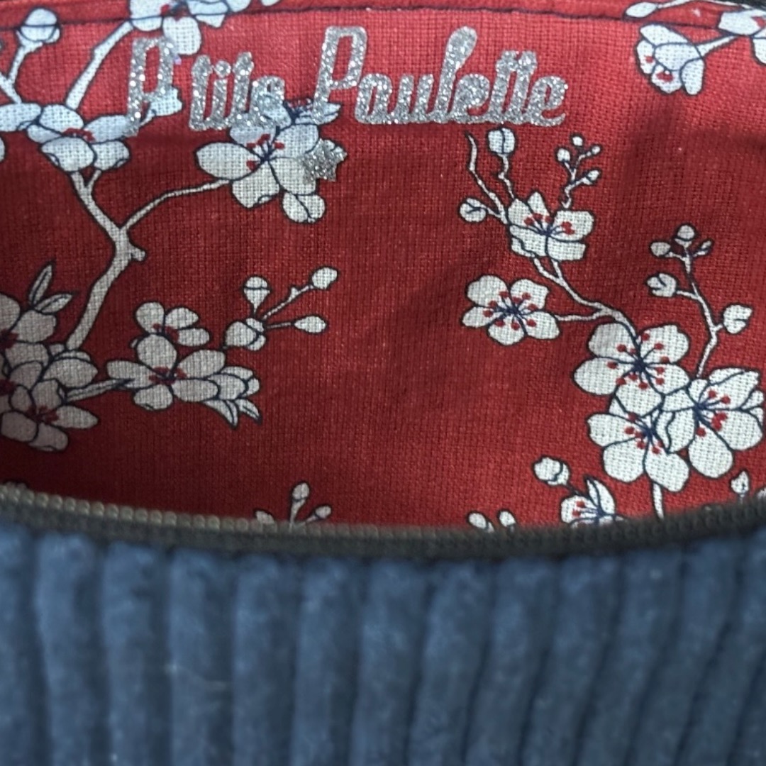 Duo trousse en velours côtelé bleu marine et son porte monnaie assorti- Création artisanale française – Image 4