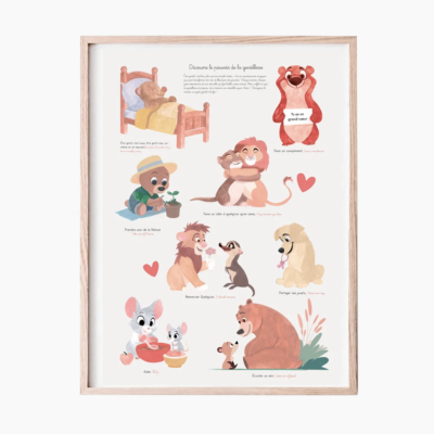 Idée cadeau nounou, affiche chambre enfant, les regles de la gentillesse